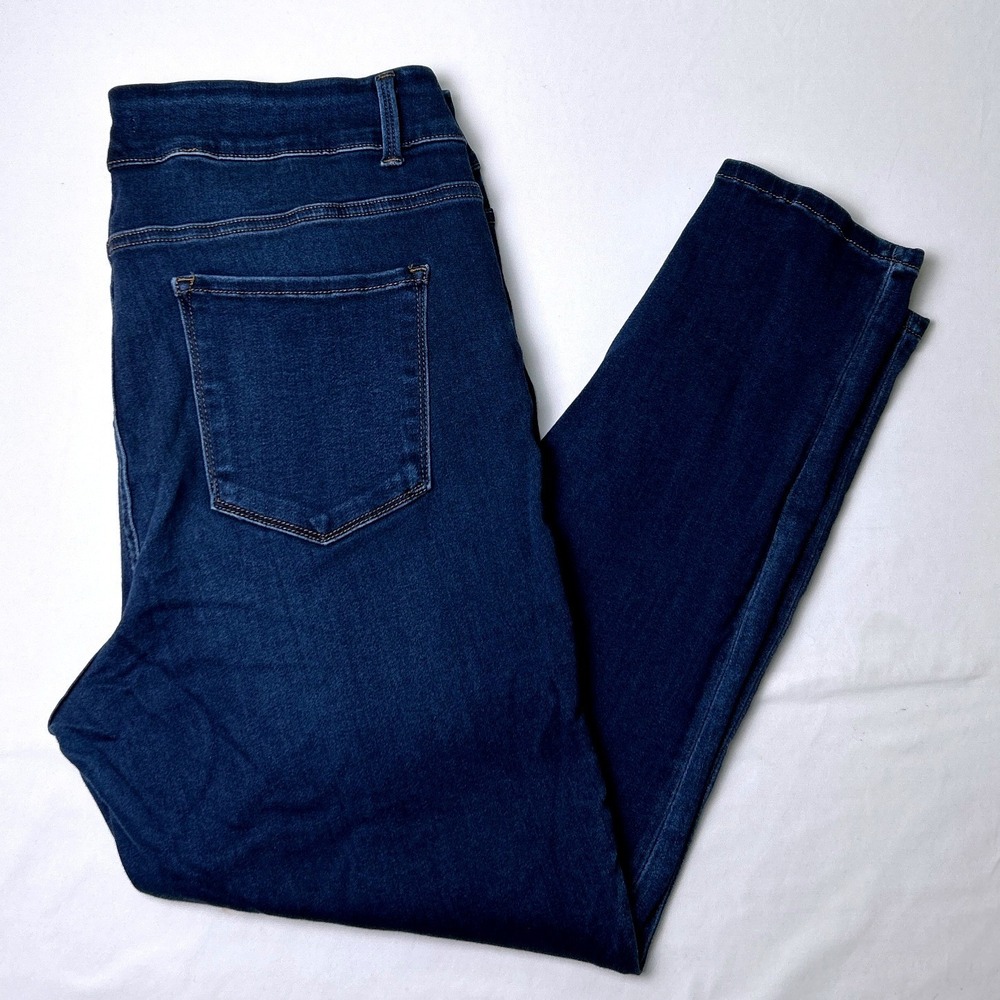 Flying Monkey Womens Platinum High Rise Skinny Jeans Size 20W Dark Wash